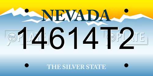 14614T2 Nevada License Plate