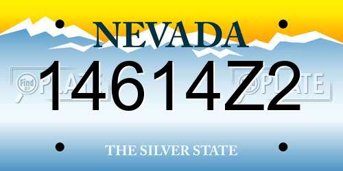 14614Z2 Nevada License Plate