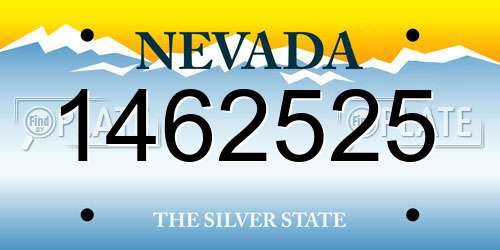 1462525 Nevada License Plate