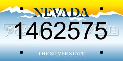 1462575 Nevada License Plate