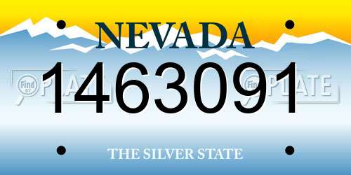 1463091 Nevada License Plate