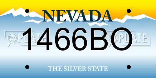 1466BO Nevada License Plate