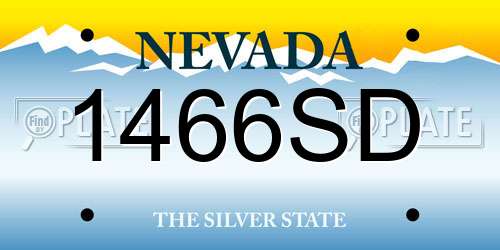 1466SD Nevada License Plate