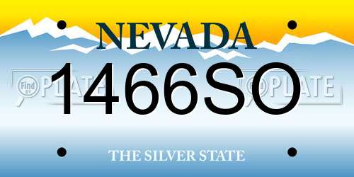 1466SO Nevada License Plate