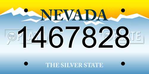 1467828 Nevada License Plate