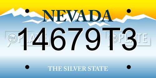 14679T3 Nevada License Plate
