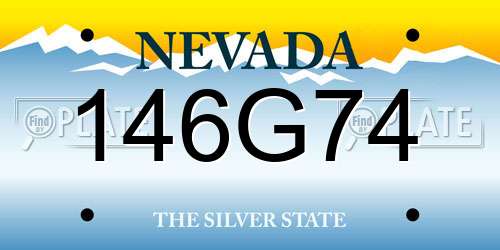 146G74 Nevada License Plate
