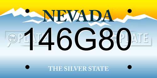 146G80 Nevada License Plate