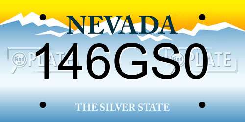 146GS0 Nevada License Plate
