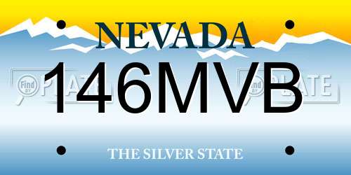 146MVB Nevada License Plate