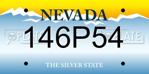 146P54 Nevada License Plate