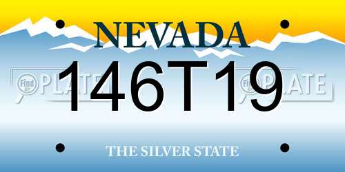 146T19 Nevada License Plate