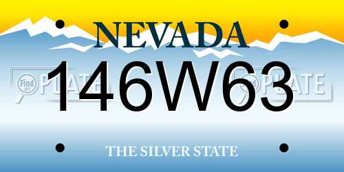 146W63 Nevada License Plate