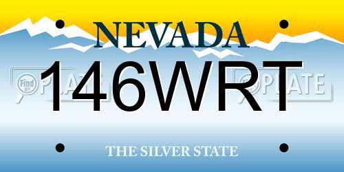 146WRT Nevada License Plate