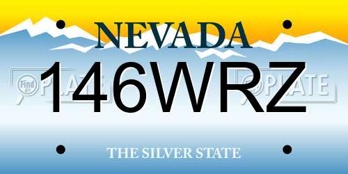 146WRZ Nevada License Plate