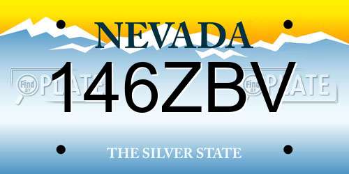 146ZBV Nevada License Plate