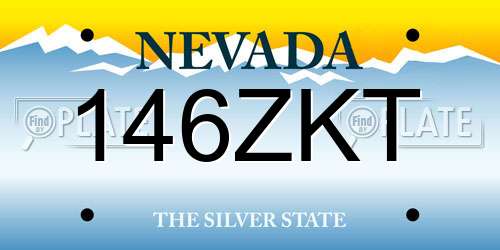 146ZKT Nevada License Plate