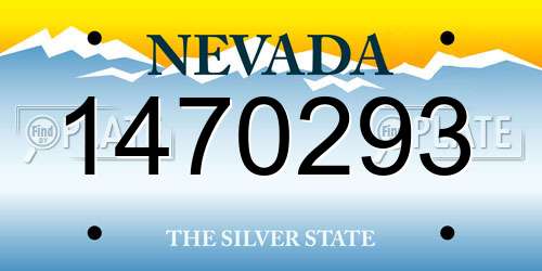 1470293 Nevada License Plate