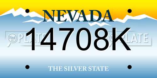 14708K Nevada License Plate