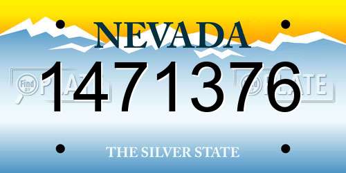 1471376 Nevada License Plate