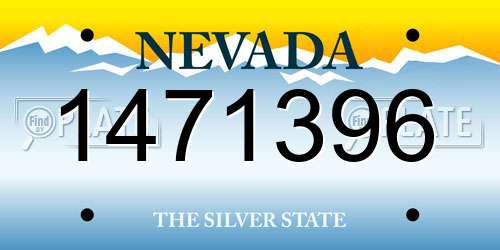 1471396 Nevada License Plate