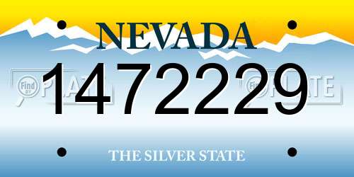 1472229 Nevada License Plate