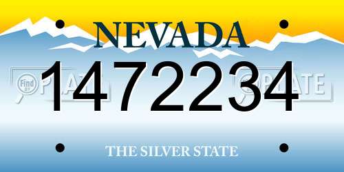 1472234 Nevada License Plate