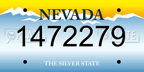 1472279 Nevada License Plate