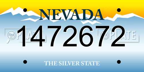 1472672 Nevada License Plate