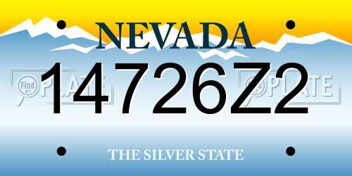 14726Z2 Nevada License Plate