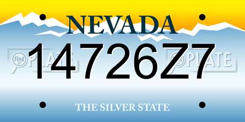 14726Z7 Nevada License Plate