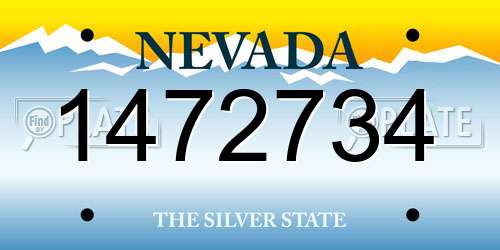 1472734 Nevada License Plate