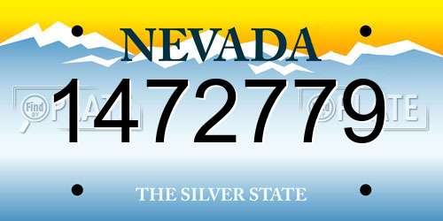 1472779 Nevada License Plate