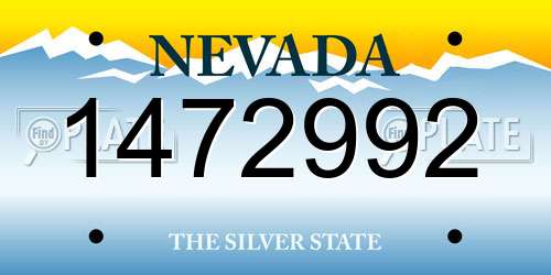 1472992 Nevada License Plate