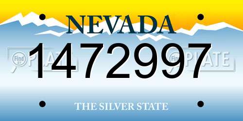 1472997 Nevada License Plate