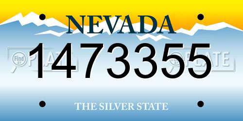 1473355 Nevada License Plate