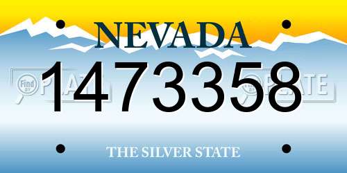 1473358 Nevada License Plate