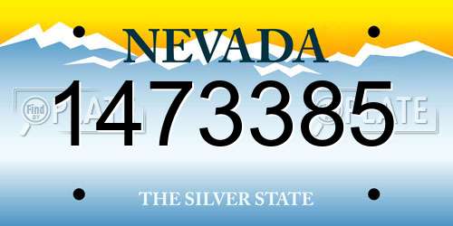 1473385 Nevada License Plate