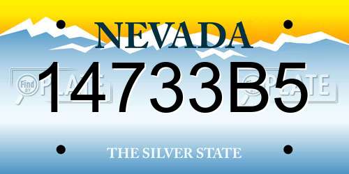 14733B5 Nevada License Plate