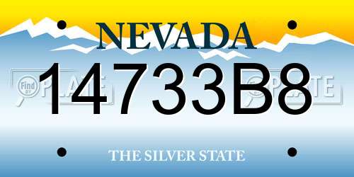 14733B8 Nevada License Plate