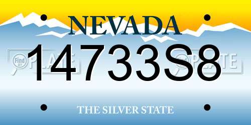 14733S8 Nevada License Plate