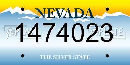 1474023 Nevada License Plate