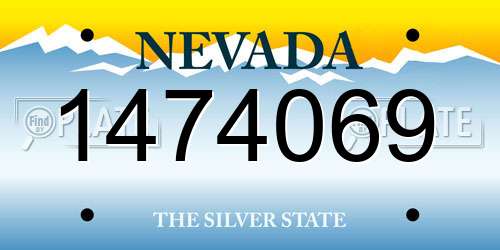 1474069 Nevada License Plate