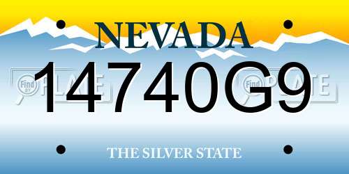 14740G9 Nevada License Plate