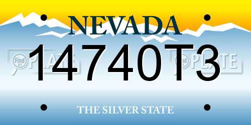 14740T3 Nevada License Plate