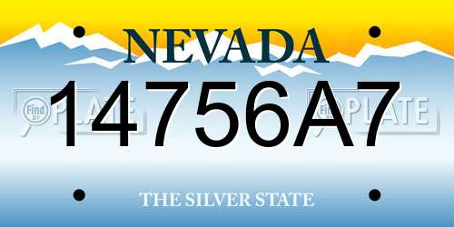 14756A7 Nevada License Plate