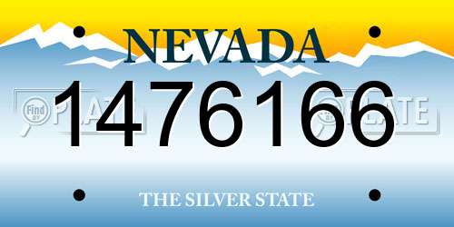 1476166 Nevada License Plate