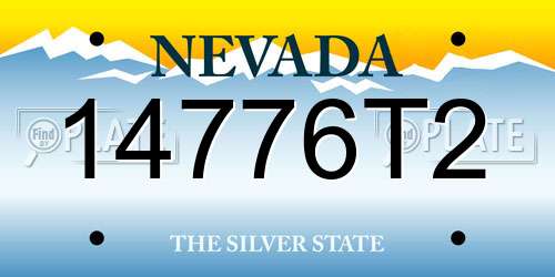 14776T2 Nevada License Plate