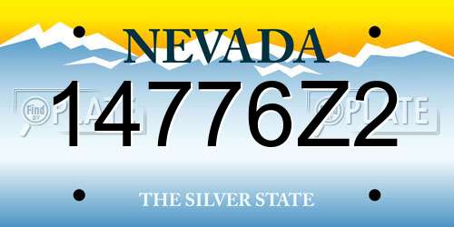 14776Z2 Nevada License Plate