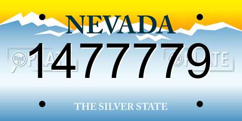1477779 Nevada License Plate